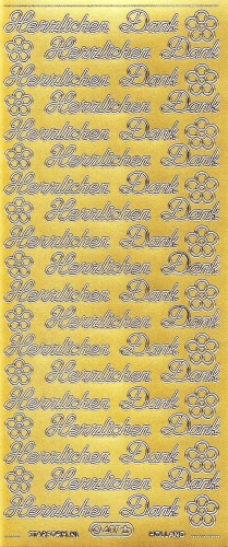 Sticker - Herzlichen Dank - gold - 407