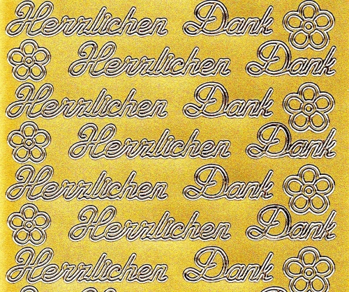 Sticker - Herzlichen Dank - gold - 407