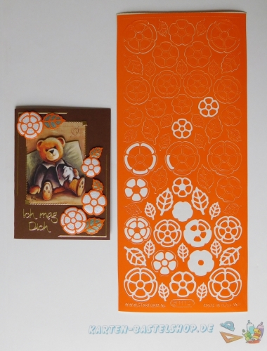 Sticker - Blumen - orange - 1114