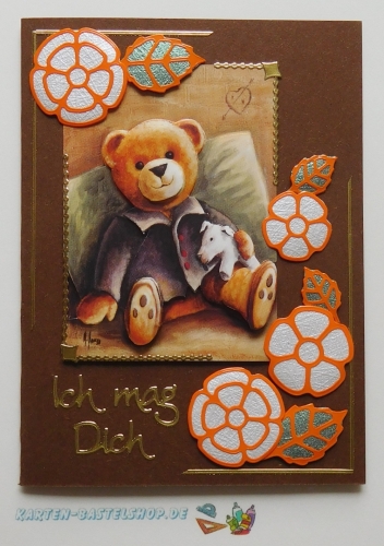 Sticker - Blumen - orange - 1114