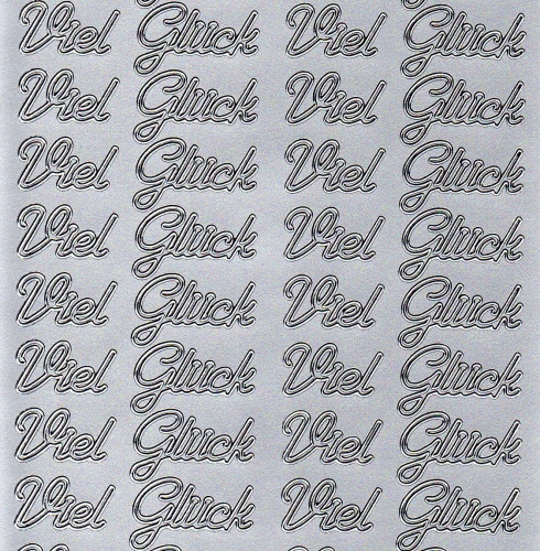 Sticker - Viel Glck - silber - 405