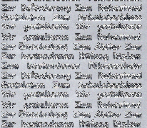 Sticker - Glckwnsche zu verschiedenen Anlssen - silber - 446