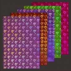 10x Hologramm-Karton Hearts & Lights 2von LeSuh (418839)
