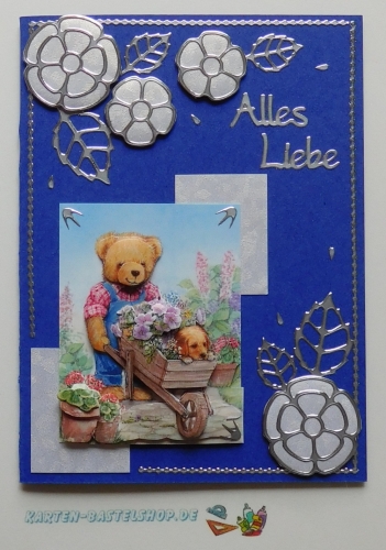 Sticker - Blumen - silber - 1114