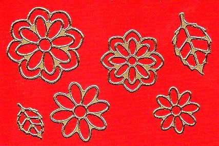 Sticker - Blumen 19 - gold - 1113