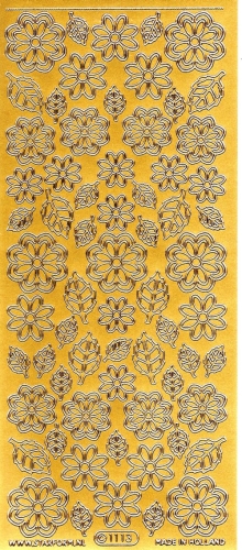 Sticker - Blumen 19 - gold - 1113