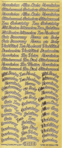 Sticker - Rundschriften klein - gold - 425