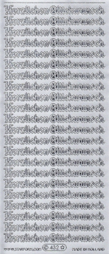 Sticker - Herzlichen Glckwunsch - silber - 432