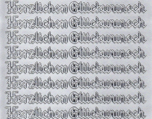 Sticker - Herzlichen Glckwunsch - silber - 432
