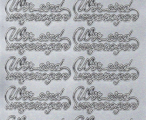 Sticker - Wir sind umgezogen - silber - 418