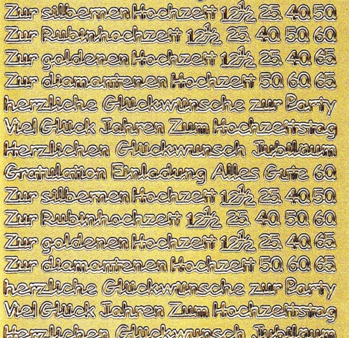 Sticker - Diverses zu Hochzeiten - gold - 443