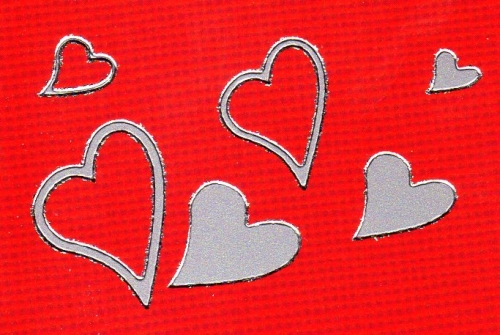 Sticker - Herzen - silber - 120