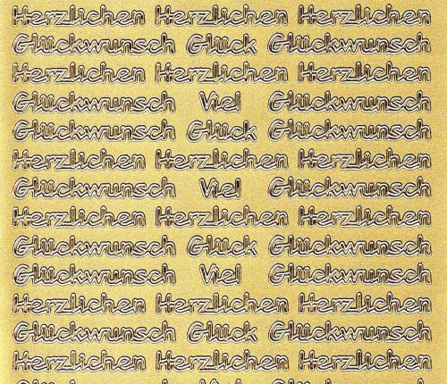 Sticker - Herzlichen Glckwunsch/Viel Glck - gold - 440