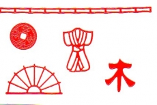 Sticker - Japanische Motive - rot - 1087