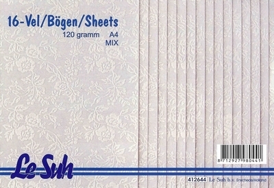 Mini-Bastelpapier-Set Kleine Rosen wei von LeSuh