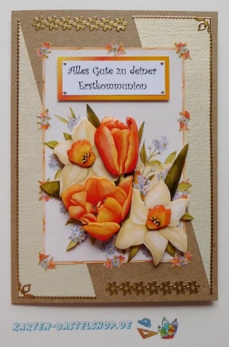 Bastelpapier-Set Kleine Rosen elfenbein von LeSuh