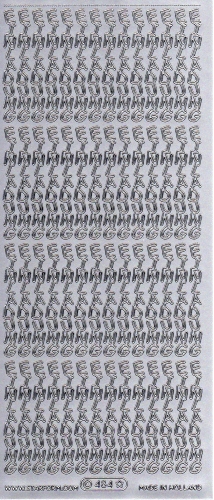 Sticker - Einladung 3 - silber - 484