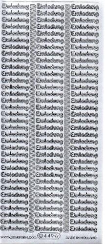 Sticker - Einladung 2 - silber - 449