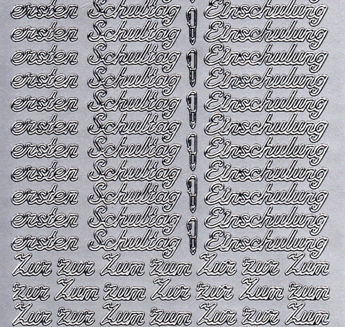 Sticker - Erster Schultag, Einschulung - silber - 485