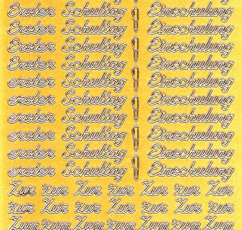 Sticker - Erster Schultag, Einschulung - gold - 485