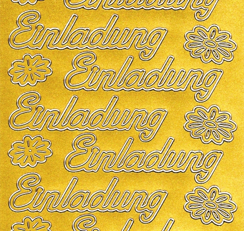 Sticker - Einladung - gold - 495