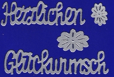 Sticker - Herzlichen Glckwunsch - silber - 490