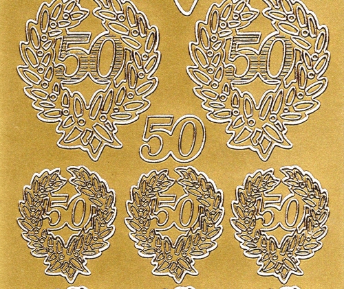 Sticker - 50 Jahre - gold - 812