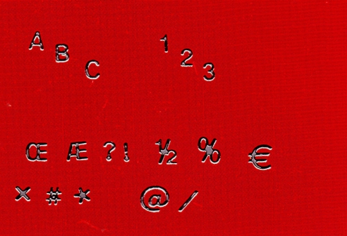 Sticker - Buchstaben und Zahlen - silber - 1000