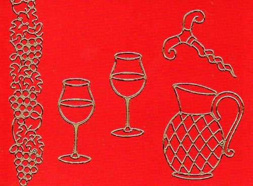 Sticker - Wein - gold - 1066