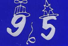 Sticker - Zahlen mit Hut - silber - 1203