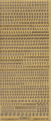 Sticker - Buchstaben und Zahlen - gold - 1000