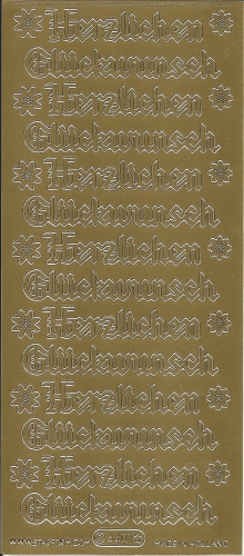 Sticker - Herzlichen Glckwunsch - gold - 4401