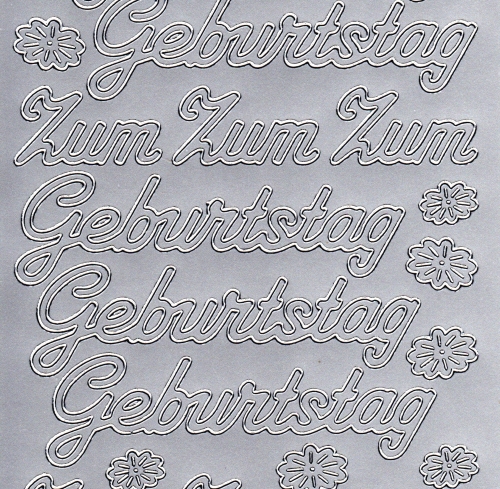 Sticker - Zum Geburtstag 4 - silber - 4400