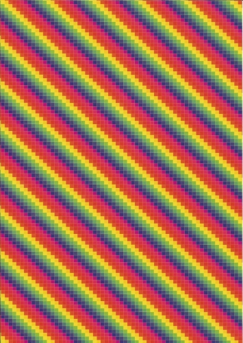 10x Bastelkarton A4 Karo-Line Regenbogen (KBS010)