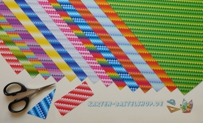 14x Bastelkarton A6 Karo-Line im Mini-Set