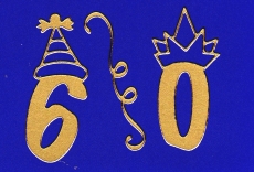 Sticker - Zahlen mit Hut - gold - 1203