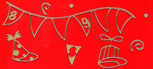 Sticker - Girlanden und Hte - gold - 1204