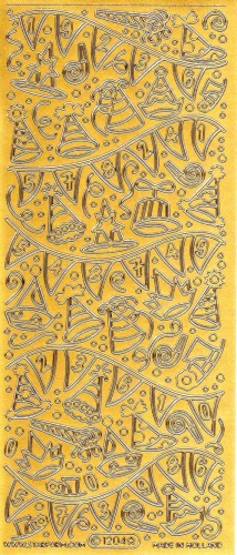 Sticker - Girlanden und Hte - gold - 1204