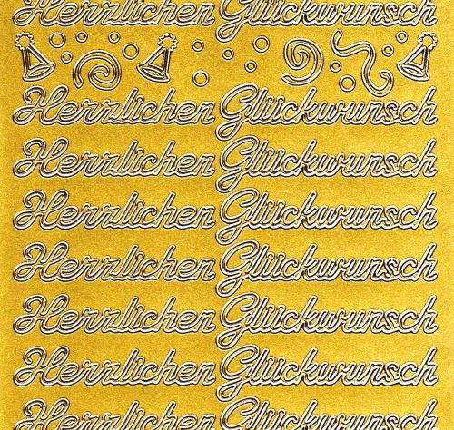 Sticker - Herzlichen Glckwunsch - gold - 4402