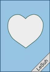 Passepartoutkarten-Set A6 babyblau-Herz von LeSuh (411415)