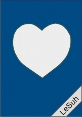 Passepartoutkarten-Set A6 royalblau-Herz von LeSuh (411418)