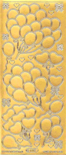 Sticker - Luftballons - gold - 1112