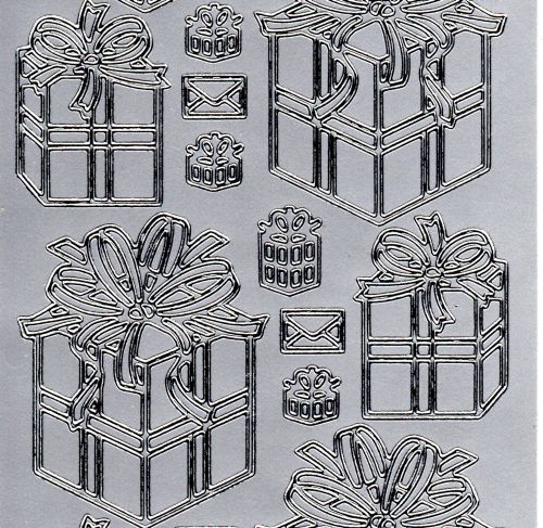 Sticker - Schachteln 1 - silber - 1050