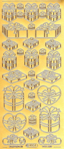 Sticker - Schachteln 2 - gold - 1051