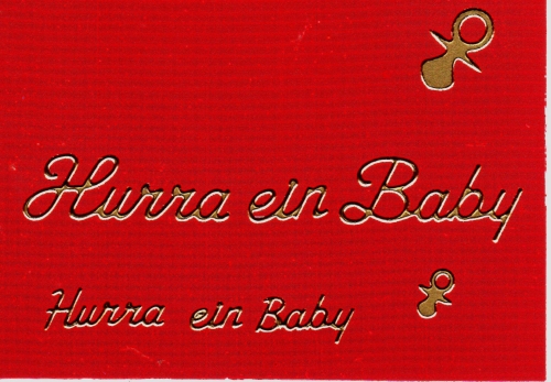 Sticker - Hurra ein Baby- gold - 428