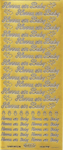 Sticker - Hurra ein Baby- gold - 428