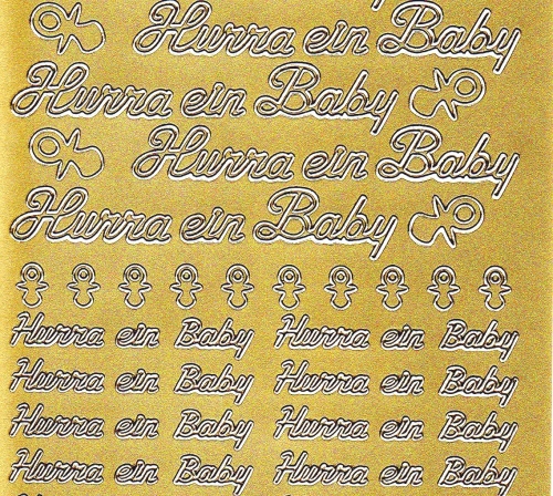 Sticker - Hurra ein Baby- gold - 428