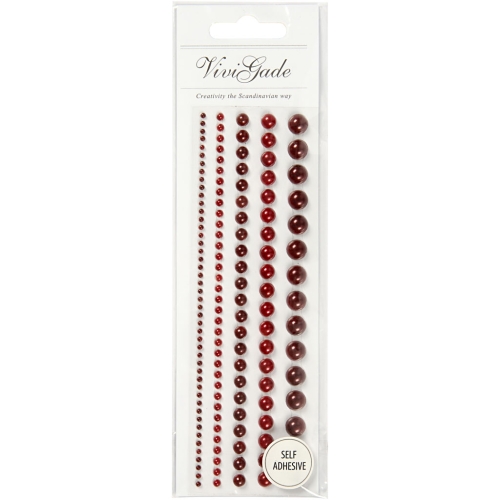 Halbperlen-Set 2-8 mm - 140 Stck - rot