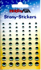 Stony-Stickers Acrylsteine rund, trkis in 3 Gren von Hobby Fun (3451753)