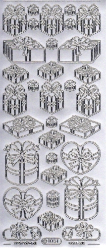 Sticker - Schachteln 2 - silber - 1051